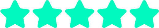 Five teal stars